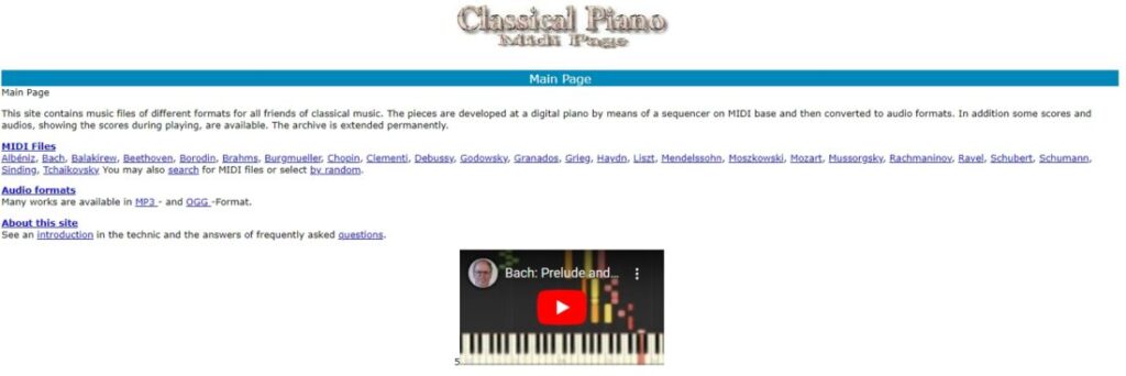 Classical Piano MIDI Files